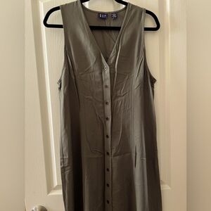 Gap Olive Green Button-Down Dress Size M
